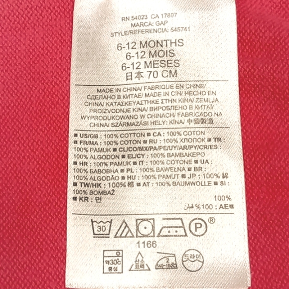 BabyGap coral, button-down, knit cardigan US 6-12M - Picture 4 of 5